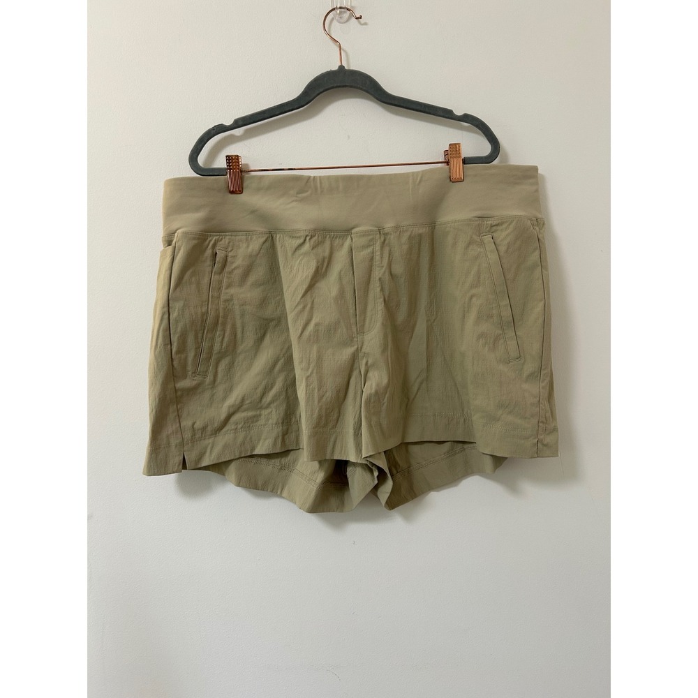 Athleta Trekkie North Short 18 Khaki Tan Hiking Outdoor Trail Travel Shorts